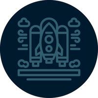 Space shuttle Line Multi color Icon vector