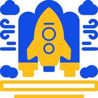 Space shuttle Flat Two Color Icon vector