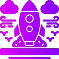 Rocket Solid Multi Gradient Icon vector