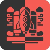 Space shuttle Red Inverse Icon vector