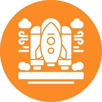 Space shuttle Glyph Circle Icon vector