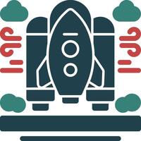 Space shuttle Glyph Two Color Icon vector