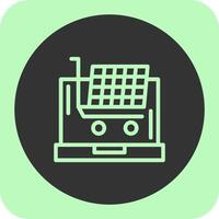 Online shopping Linear Round Icon vector