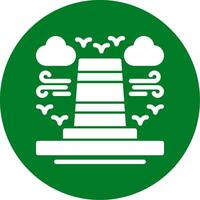 Traffic cone Glyph Circle Icon vector