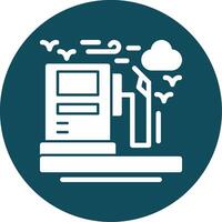 Gasoline pump Glyph Circle Icon vector