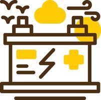 Battery Yellow Lieanr Circle Icon vector