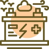 Battery Linear Circle Icon vector