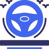 Steering wheel Solid Two Color Icon vector