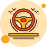 Steering wheel Filled Shadow Circle Icon vector