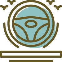 Steering wheel Linear Circle Icon vector