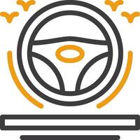 Steering wheel Line Circle Icon vector