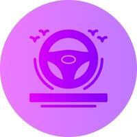 Steering wheel Gradient Circle Icon vector