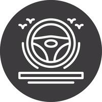Steering wheel Outline Circle Icon vector