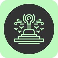 Gearshift Linear Round Icon vector