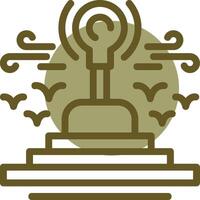 Gearshift Linear Circle Icon vector