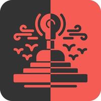 Gearshift Red Inverse Icon vector