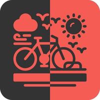 Bicycle rack Red Inverse Icon vector