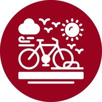 Bicycle rack Glyph Circle Icon vector