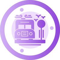 icono de gradiente de glifo de parada de autobús vector