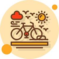 Bicycle rack Filled Shadow Circle Icon vector