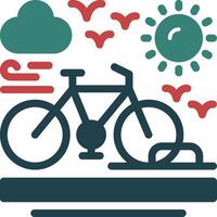 Bicycle rack Glyph Two Color Icon vector