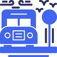 Bus stop Solid Two Color Icon vector