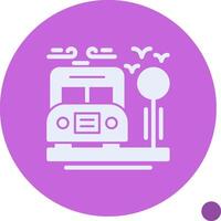 autobús detener glifo sombra icono vector