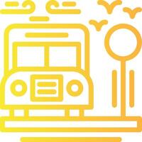 Bus stop Linear Gradient Icon vector