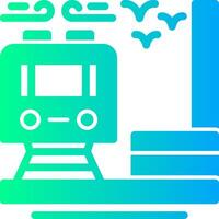 Train station Solid Multi Gradient Icon vector