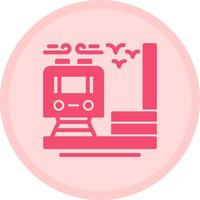 Train station Multicolor Circle Icon vector