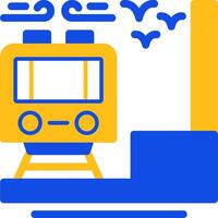 Train station Flat Two Color Icon vector