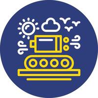 Baggage claim Dual Line Circle Icon vector