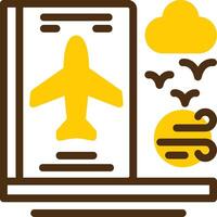 Passport Yellow Lieanr Circle Icon vector