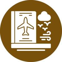 Passport Glyph Circle Icon vector