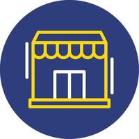 Storefront Dual Line Circle Icon vector