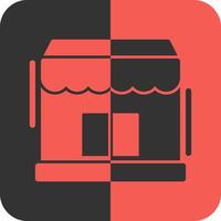 Storefront Red Inverse Icon vector