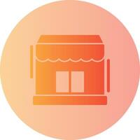 Storefront Gradient Circle Icon vector