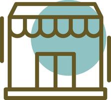 Storefront Linear Circle Icon vector