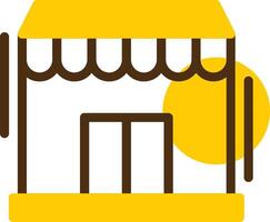 Storefront Yellow Lieanr Circle Icon vector