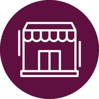 Storefront Outline Circle Icon vector