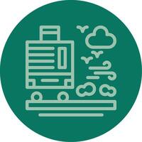 Suitcase Line Multi color Icon vector