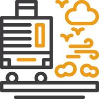 Suitcase Line Circle Icon vector