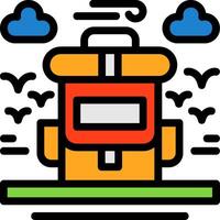 Backpack Line Filled Icon vector