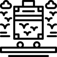 Roller suitcase Line Icon vector