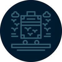 Roller suitcase Line Multi color Icon vector