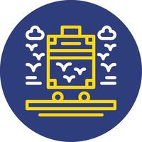 Roller suitcase Dual Line Circle Icon vector