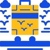 Roller suitcase Flat Two Color Icon vector