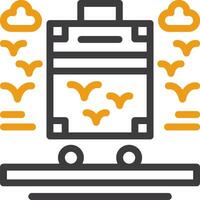 Roller suitcase Line Circle Icon vector