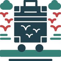 Roller suitcase Glyph Two Color Icon vector