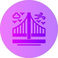 puente degradado circulo icono vector